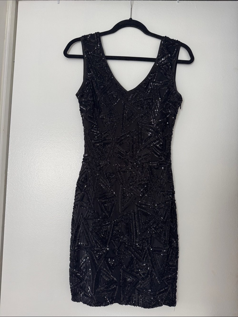 Black Sequin Mini Dress